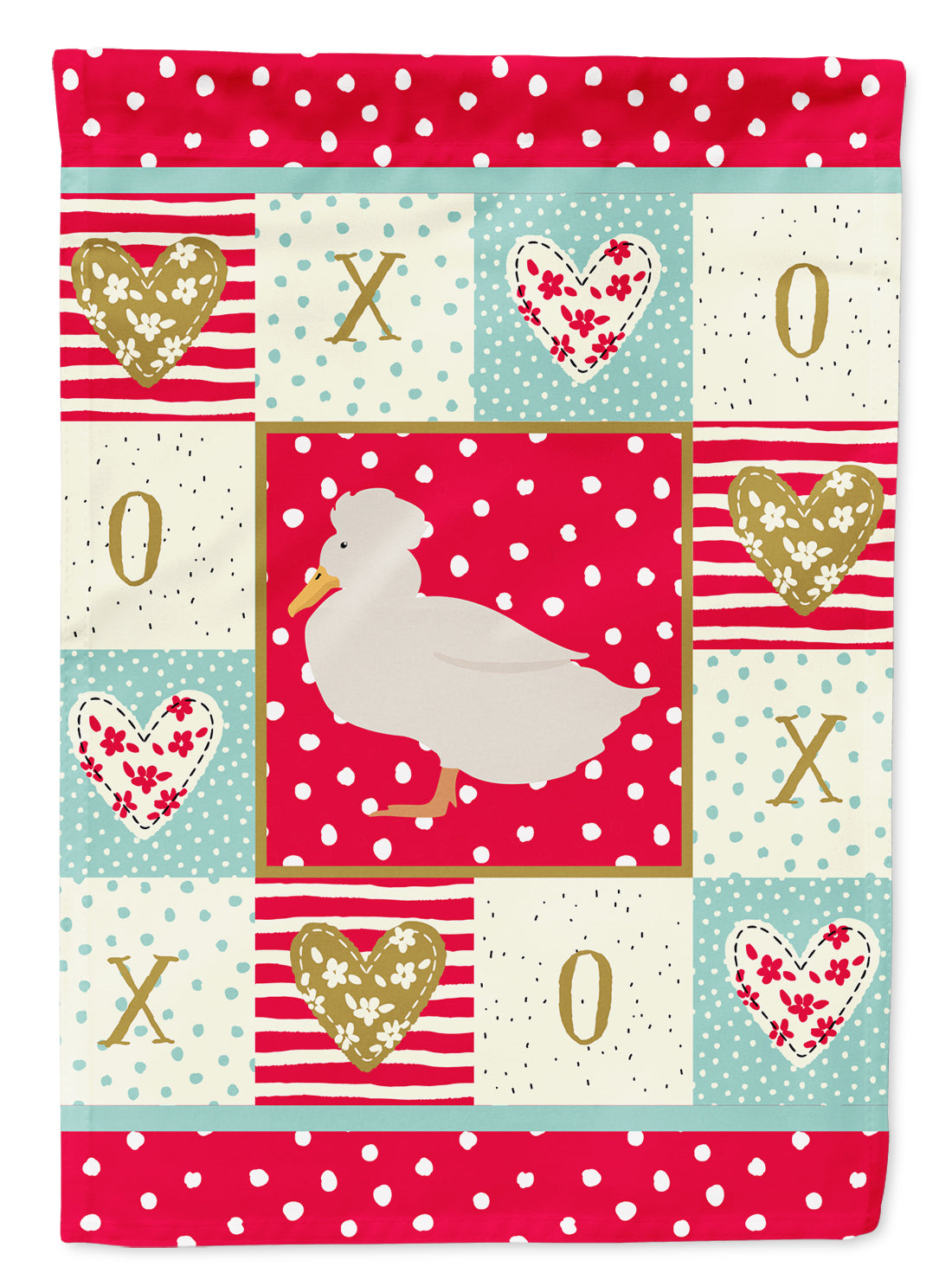 Crested Duck Love Flag Canvas House Size CK5284CHF