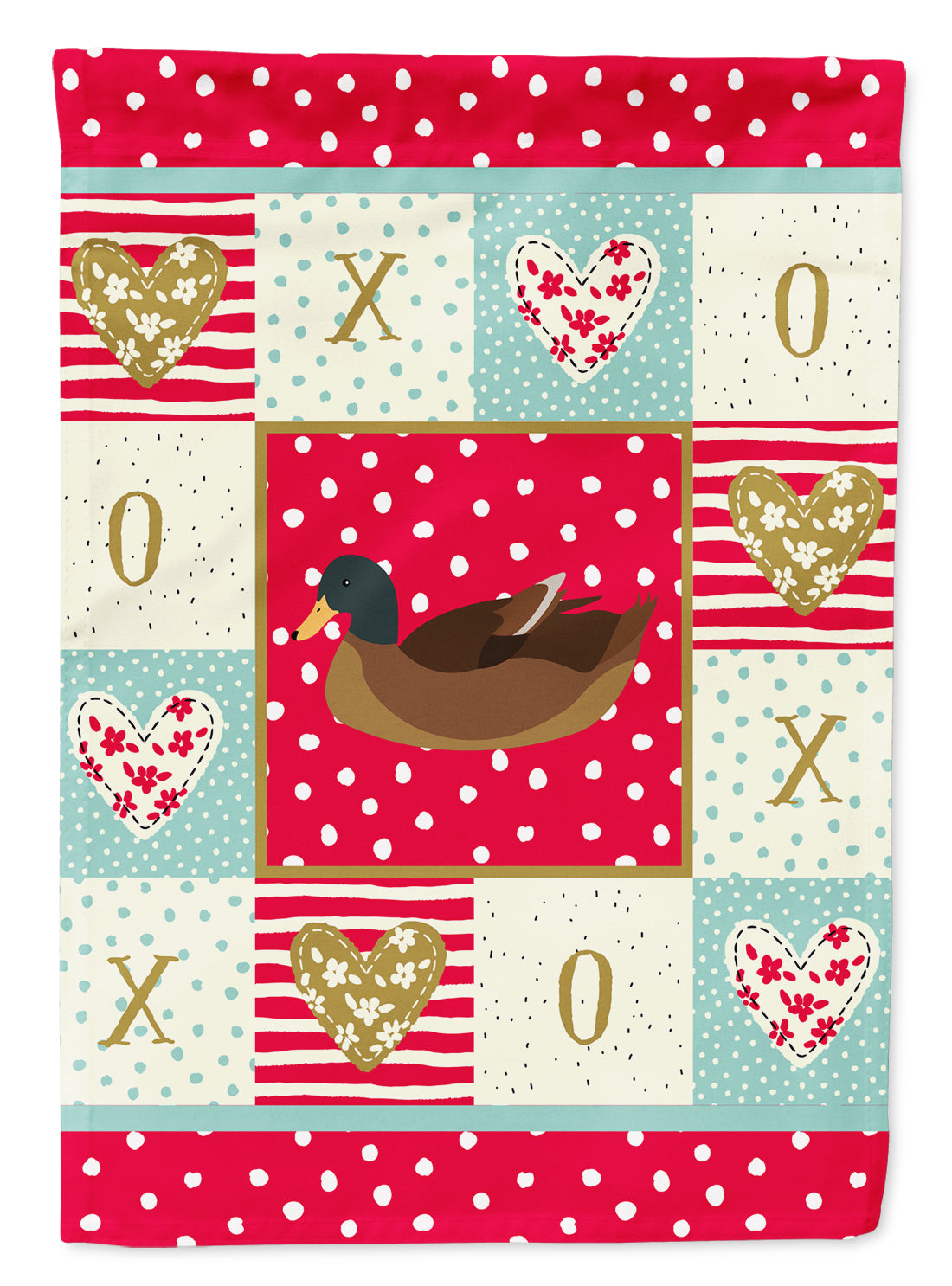 Khaki Campbell Duck Love Flag Canvas House Size CK5293CHF  the-store.com.