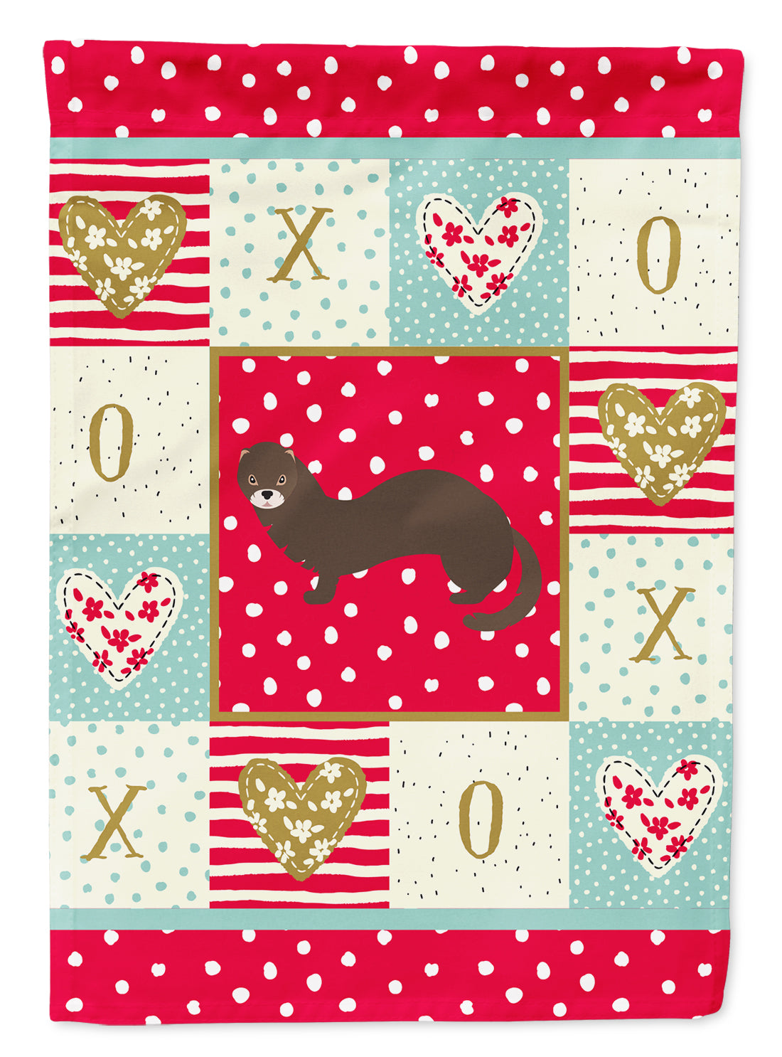 Russian or European Mink Love Flag Canvas House Size CK5295CHF  the-store.com.