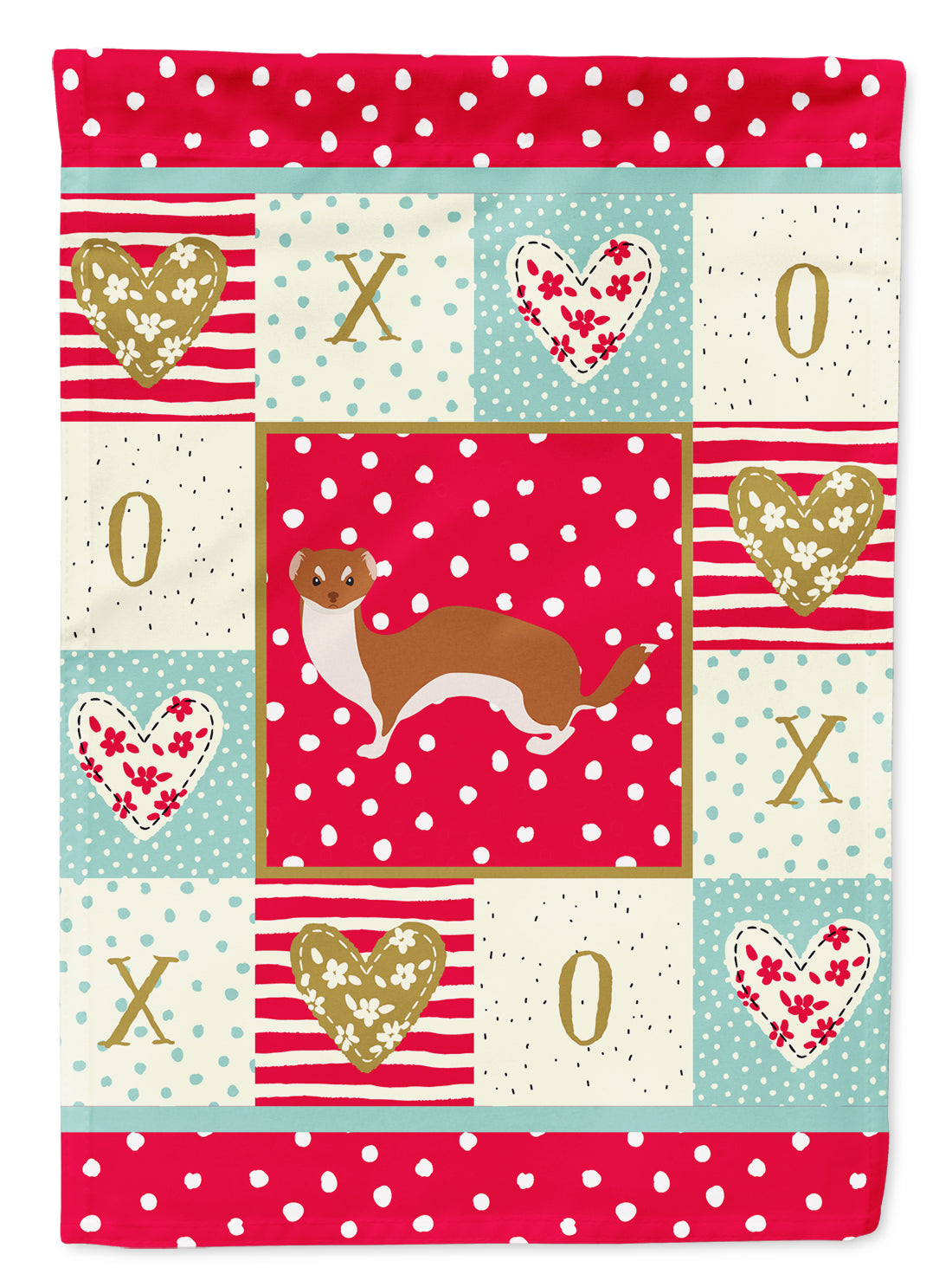 Weasel Love Flag Canvas House Size CK5297CHF