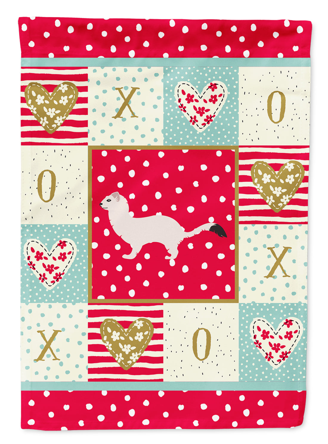 Stoat Short-tailed Weasel Love Flag Canvas House Size CK5299CHF