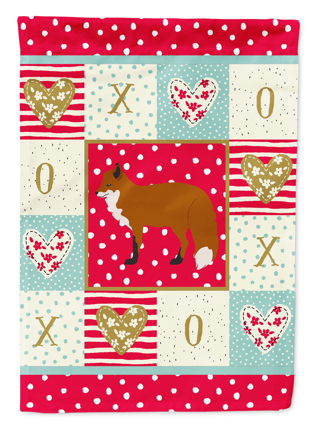Red Fox Love Flag Canvas House Size CK5303CHF