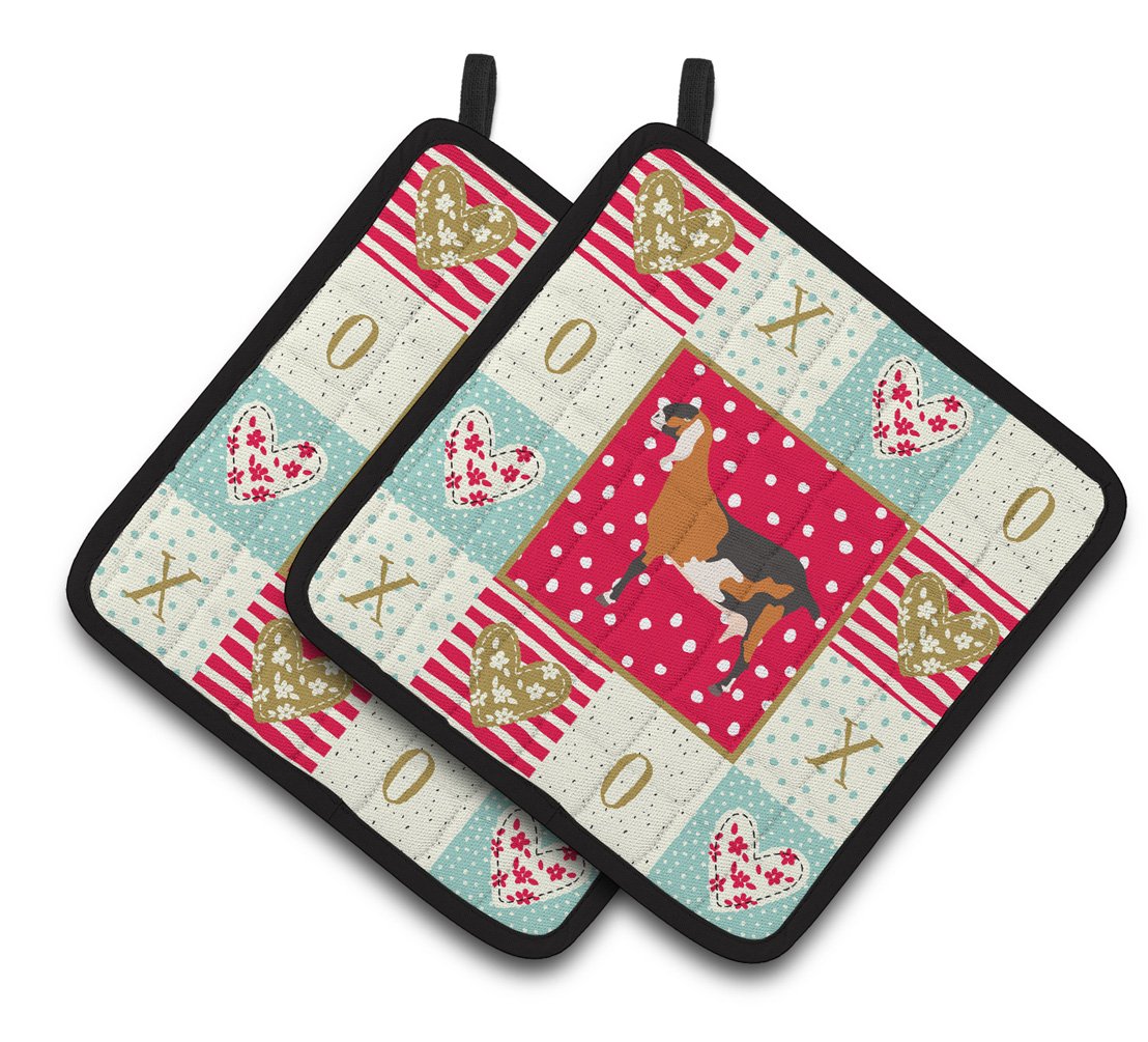 Anglo-nubian Nubian Goat Love Pair of Pot Holders CK5310PTHD by Caroline&#39;s Treasures