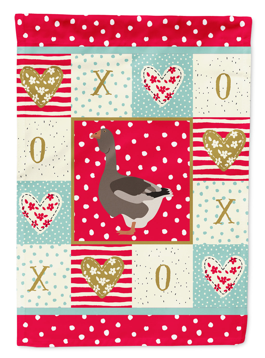 Toulouse Goose Love Flag Canvas House Size CK5324CHF
