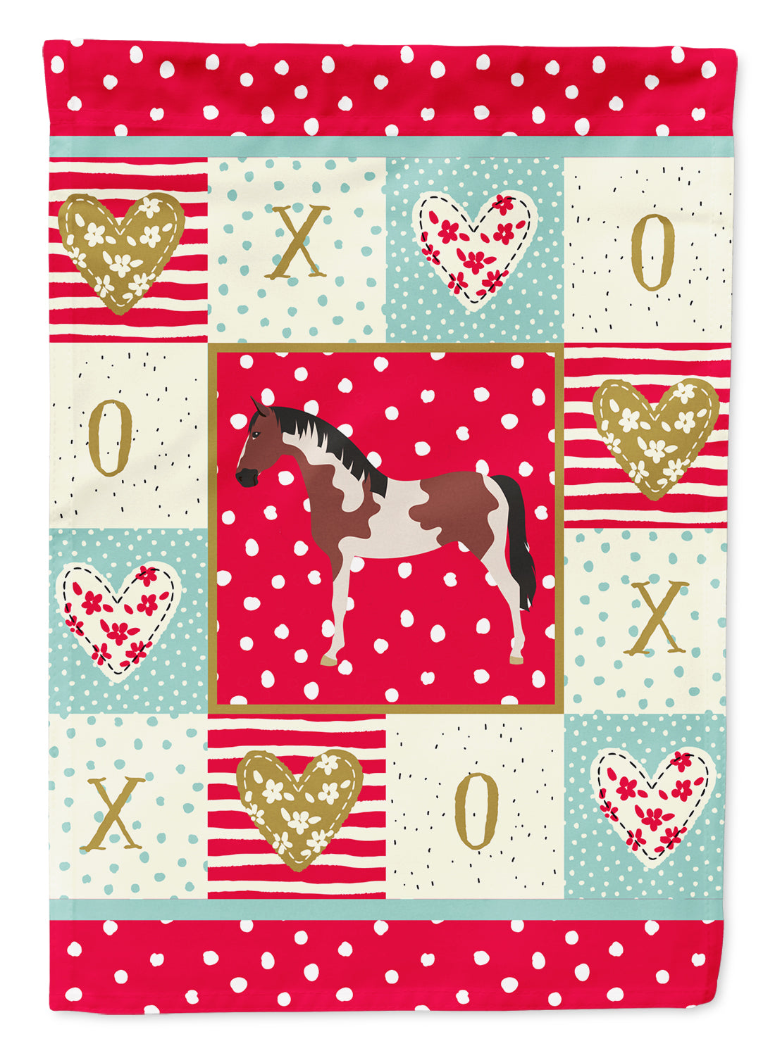 Pinto Horse Love Flag Canvas House Size CK5334CHF  the-store.com.
