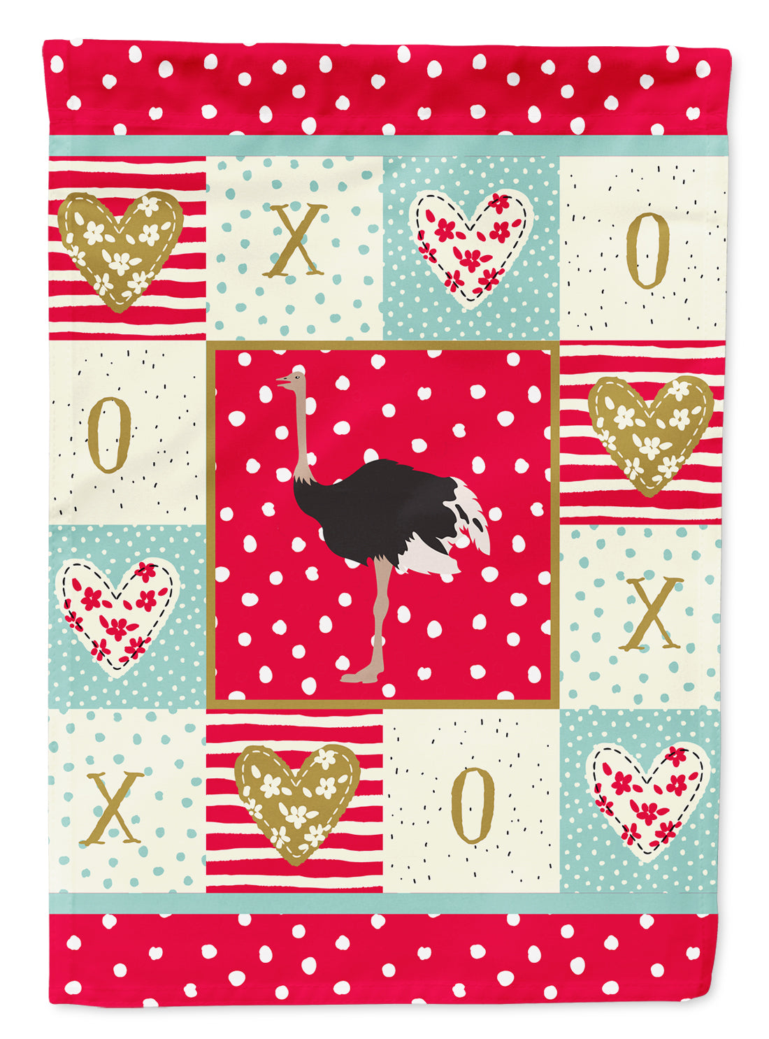Common Ostrich Love Flag Canvas House Size CK5351CHF