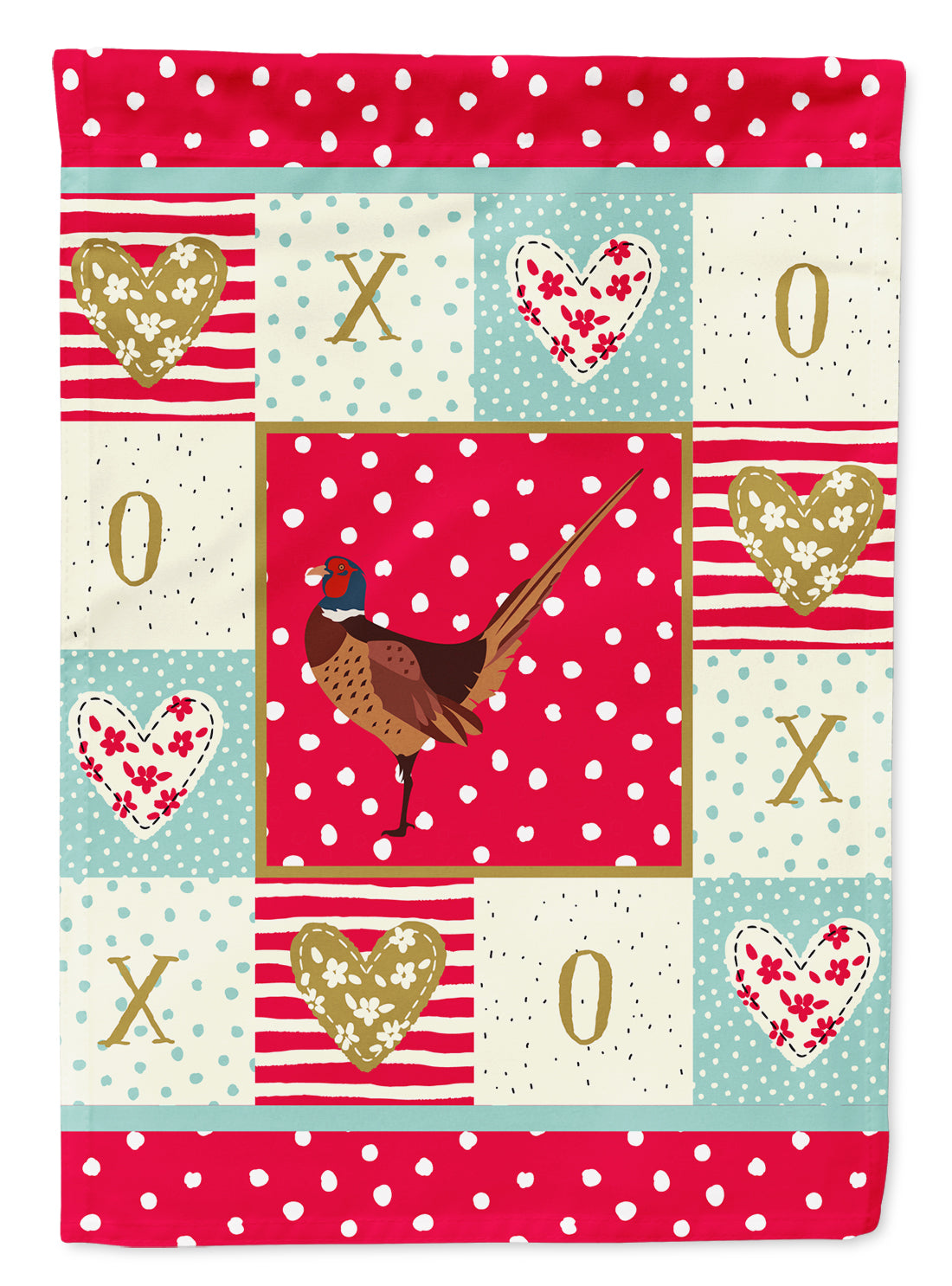Ring-necked Common Pheasant Love Flag Canvas House Size CK5357CHF  the-store.com.