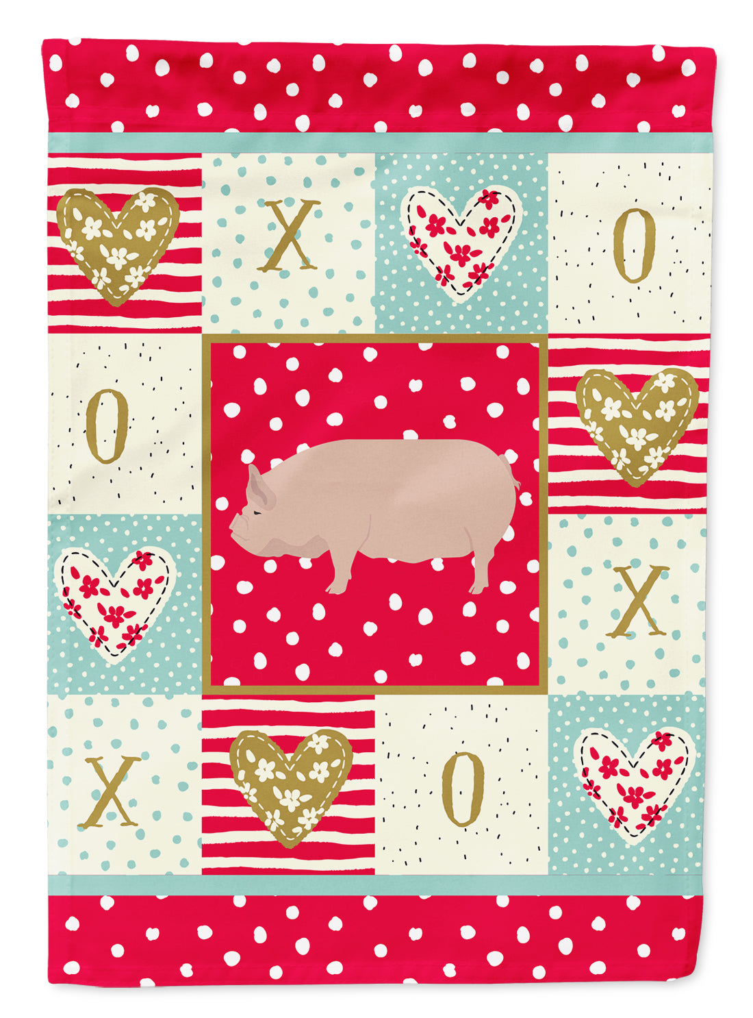 Welsh Pig Love Flag Canvas House Size CK5364CHF