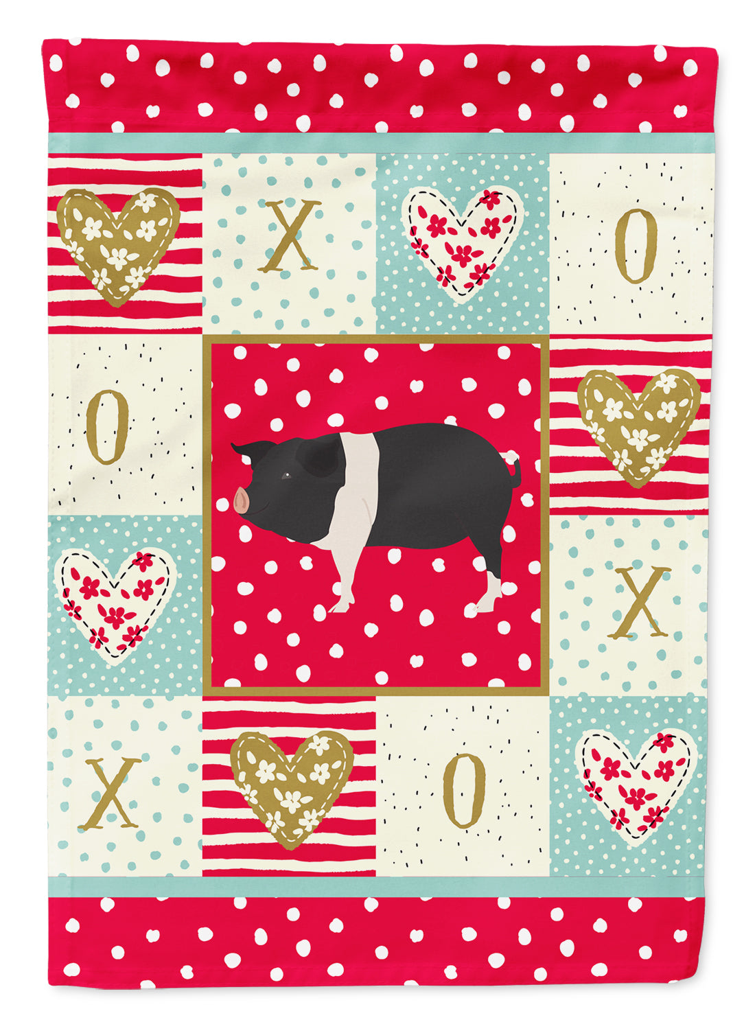 Hampshire Pig Love Flag Canvas House Size CK5366CHF