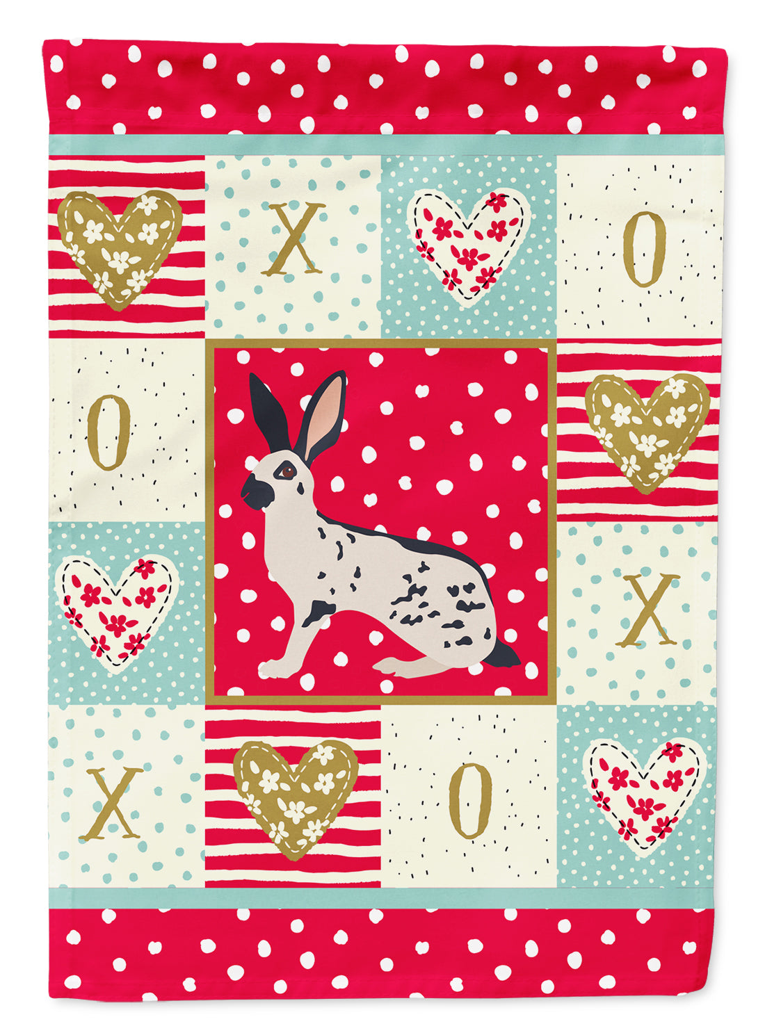 English Spot Rabbit Love Flag Canvas House Size CK5388CHF  the-store.com.