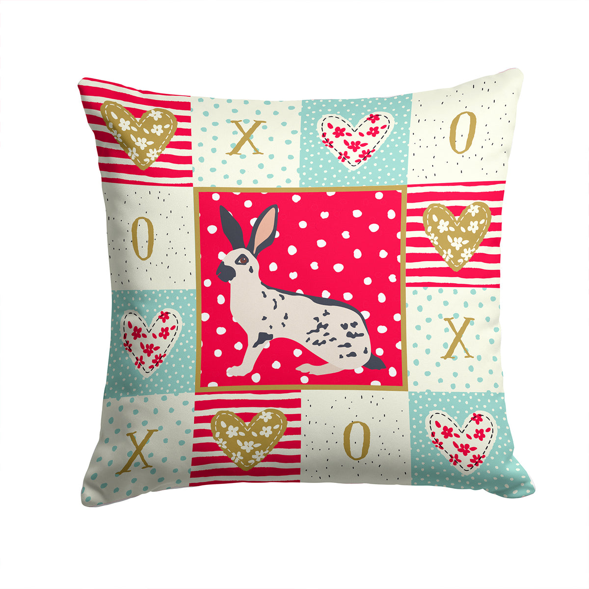 English Spot Rabbit Love Fabric Decorative Pillow CK5388PW1414 - the-store.com