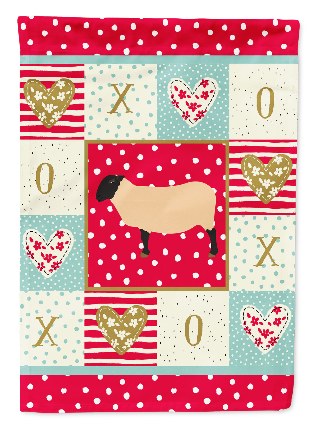 Suffolk Sheep Love Flag Canvas House Size CK5399CHF  the-store.com.