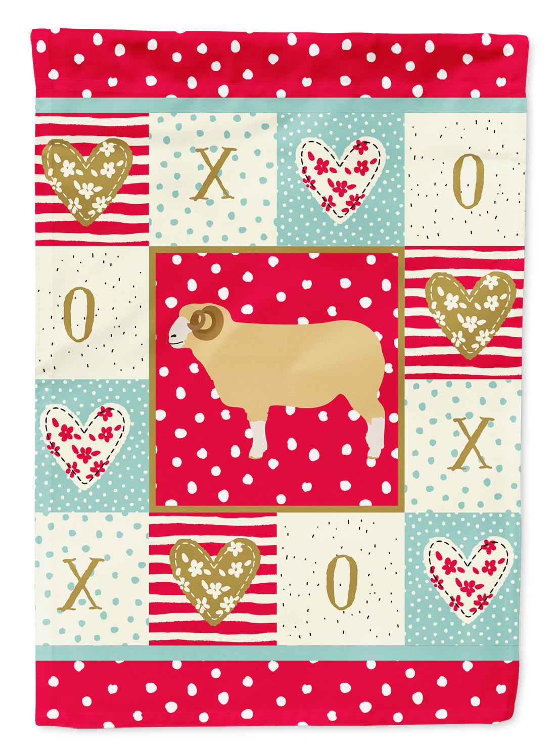 Horned Dorset Sheep Love Flag Canvas House Size CK5407CHF  the-store.com.
