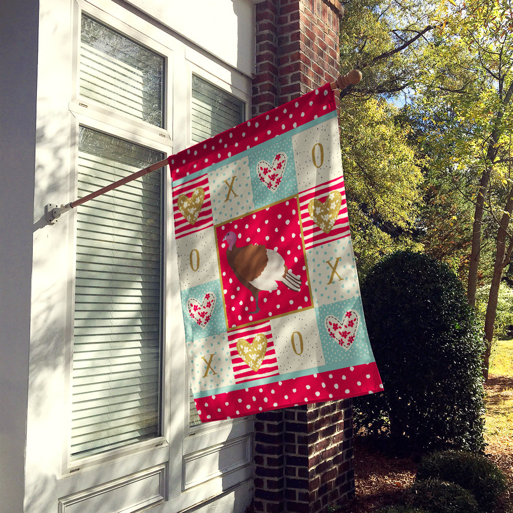 Bourbon Red Turkey Hen Love Flag Canvas House Size CK5409CHF  the-store.com.