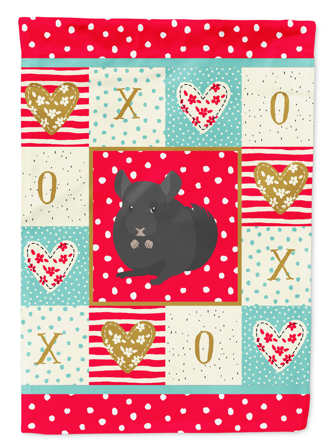 Charcoal Chinchilla Love Flag Canvas House Size CK5421CHF