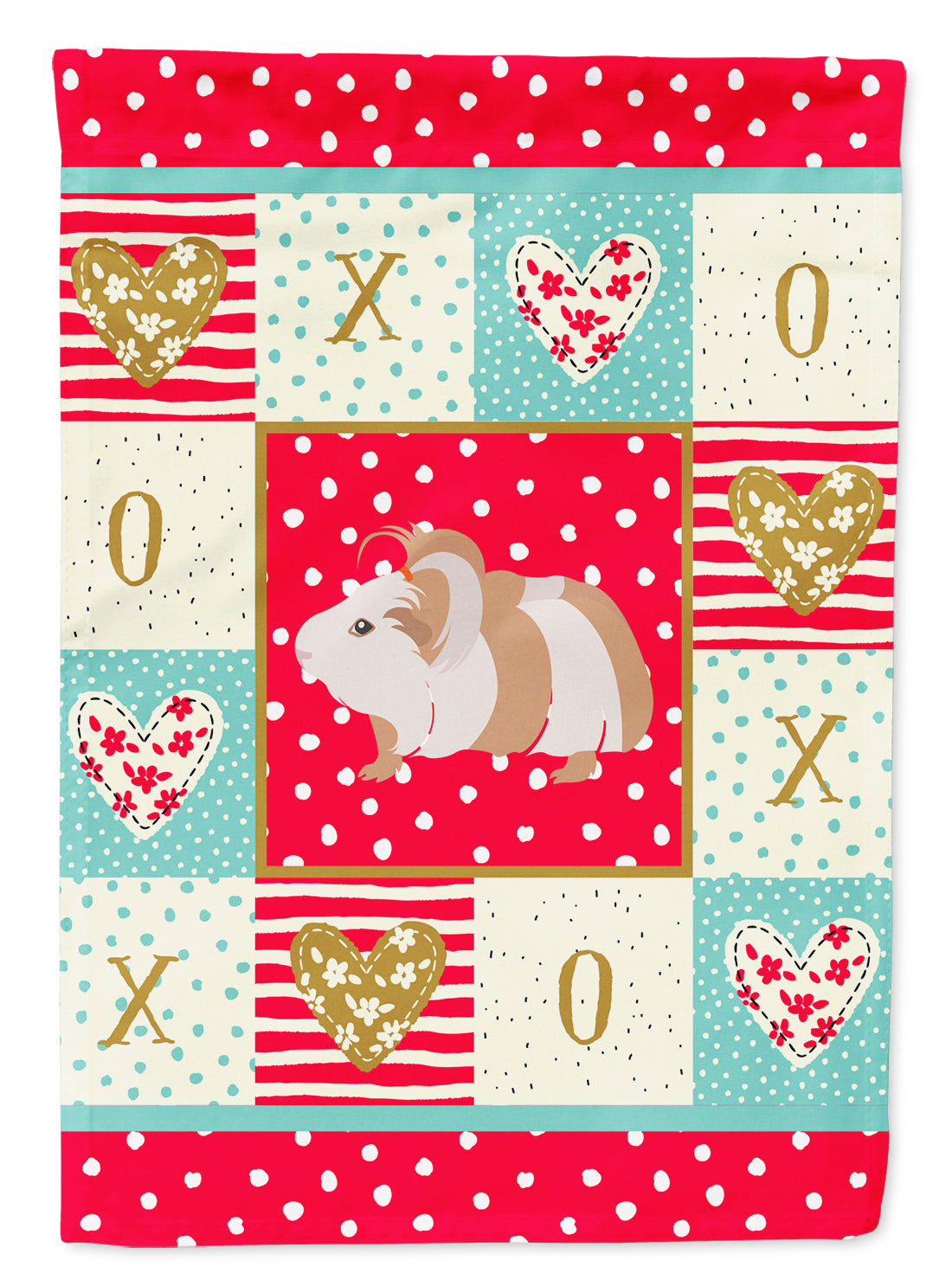 Silkie Guinea Pig Love Flag Canvas House Size CK5434CHF  the-store.com.