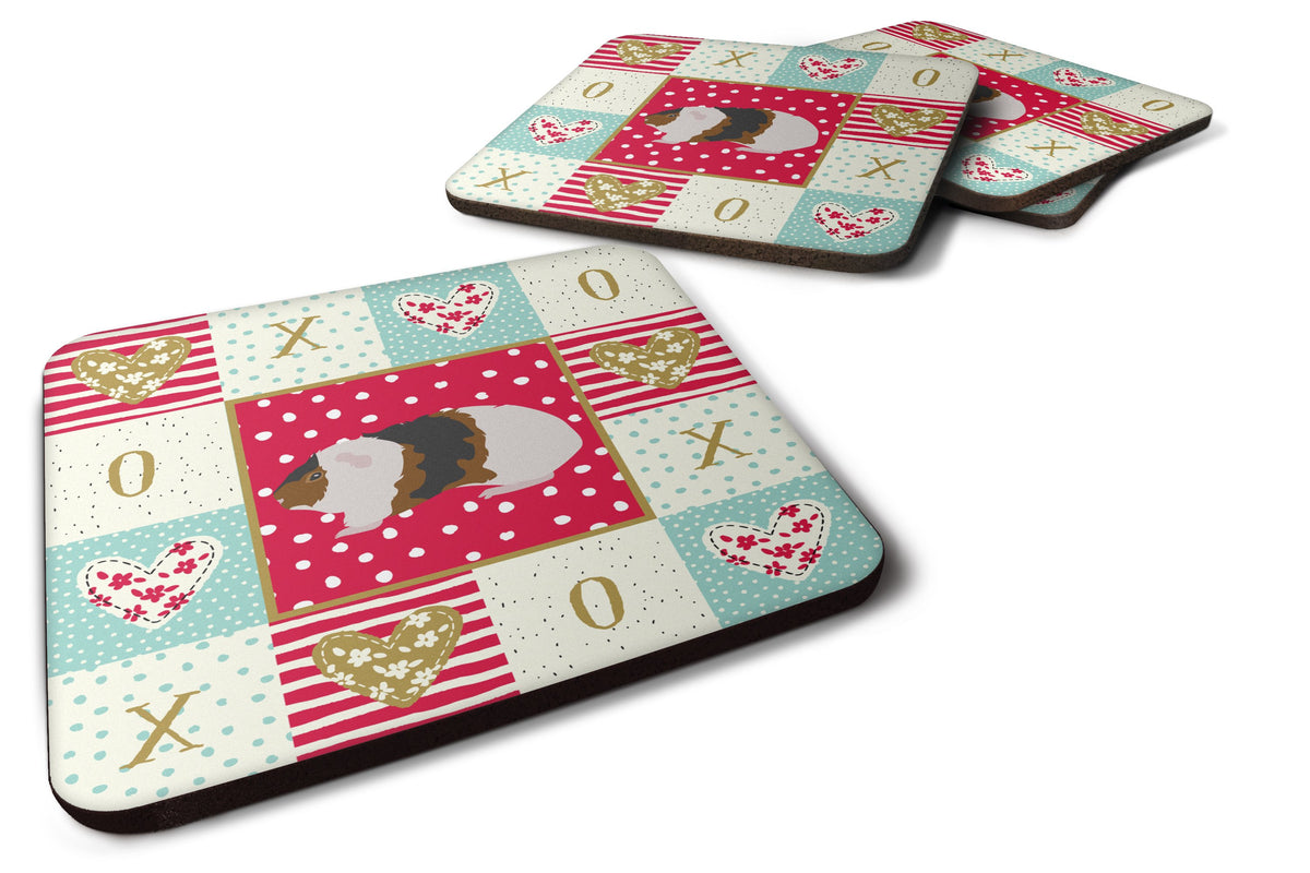 Set of 4 Teddy Guinea Pig Love Foam Coasters Set of 4 CK5436FC by Caroline&#39;s Treasures