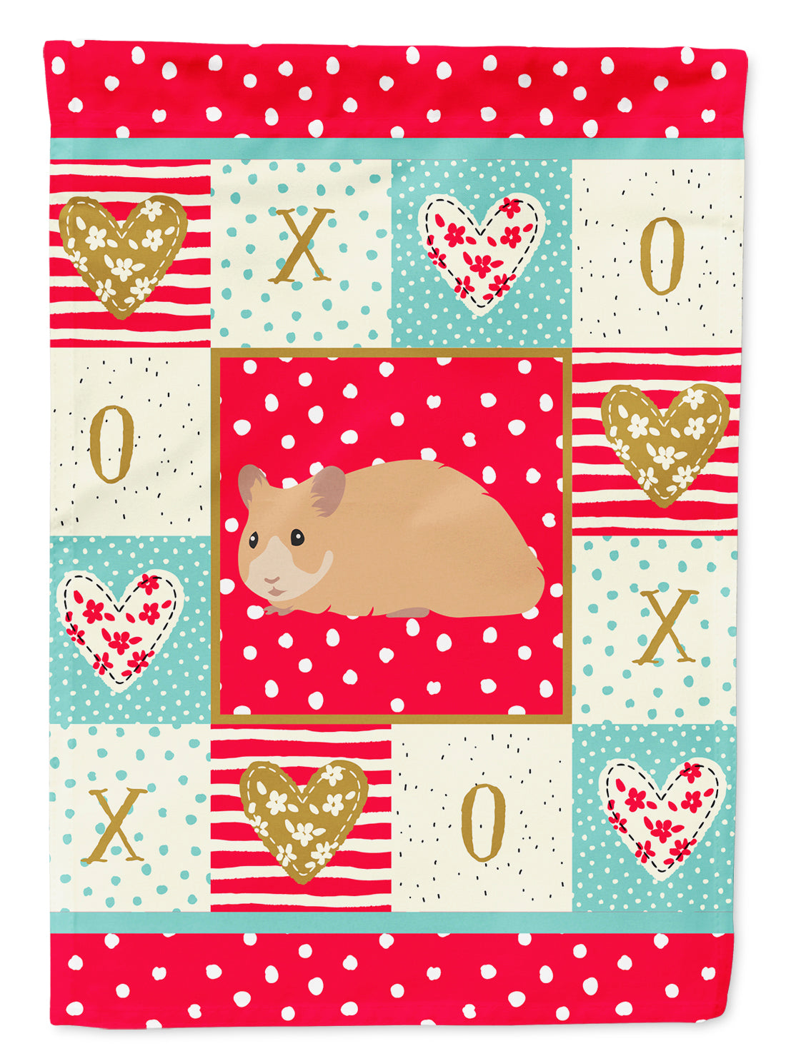 Syrian Golden Hamster Love Flag Canvas House Size CK5443CHF