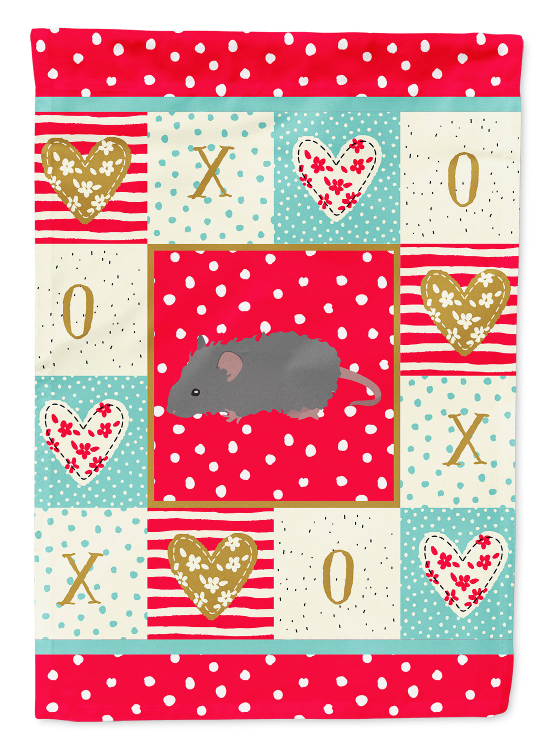 Australian Long Coated Mouse Love Flag Canvas House Size CK5447CHF  the-store.com.