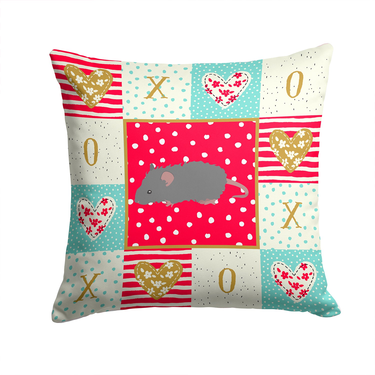 Australian Long Coated Mouse Love Fabric Decorative Pillow CK5447PW1414 - the-store.com