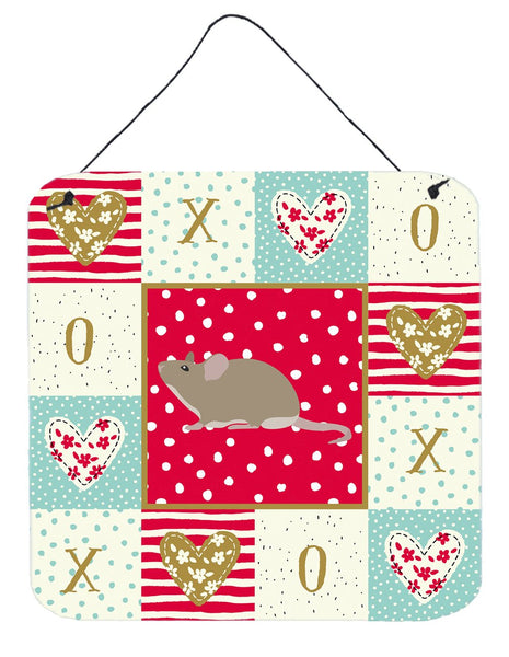 Grey Domestic Mouse Love Wall or Door Hanging Prints CK5450DS66 by Caroline's Treasures