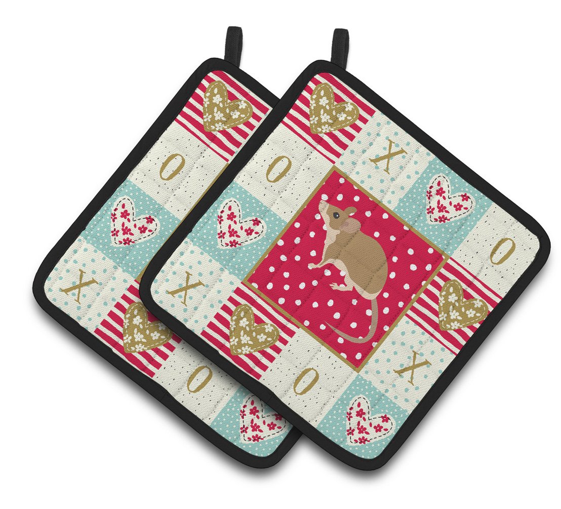 Spiny Mouse Love Pair of Pot Holders CK5453PTHD by Caroline&#39;s Treasures