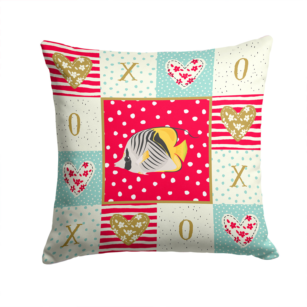 Butterfly Fish Love Fabric Decorative Pillow CK5466PW1414 - the-store.com