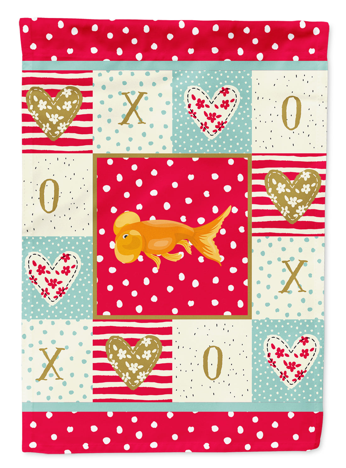 Bubble Eyed Goldfish Love Flag Canvas House Size CK5470CHF  the-store.com.
