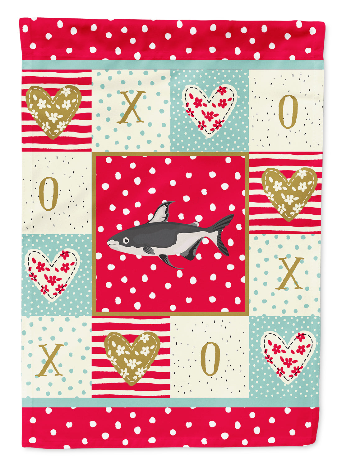 Iridescent Shark Love Flag Canvas House Size CK5482CHF  the-store.com.