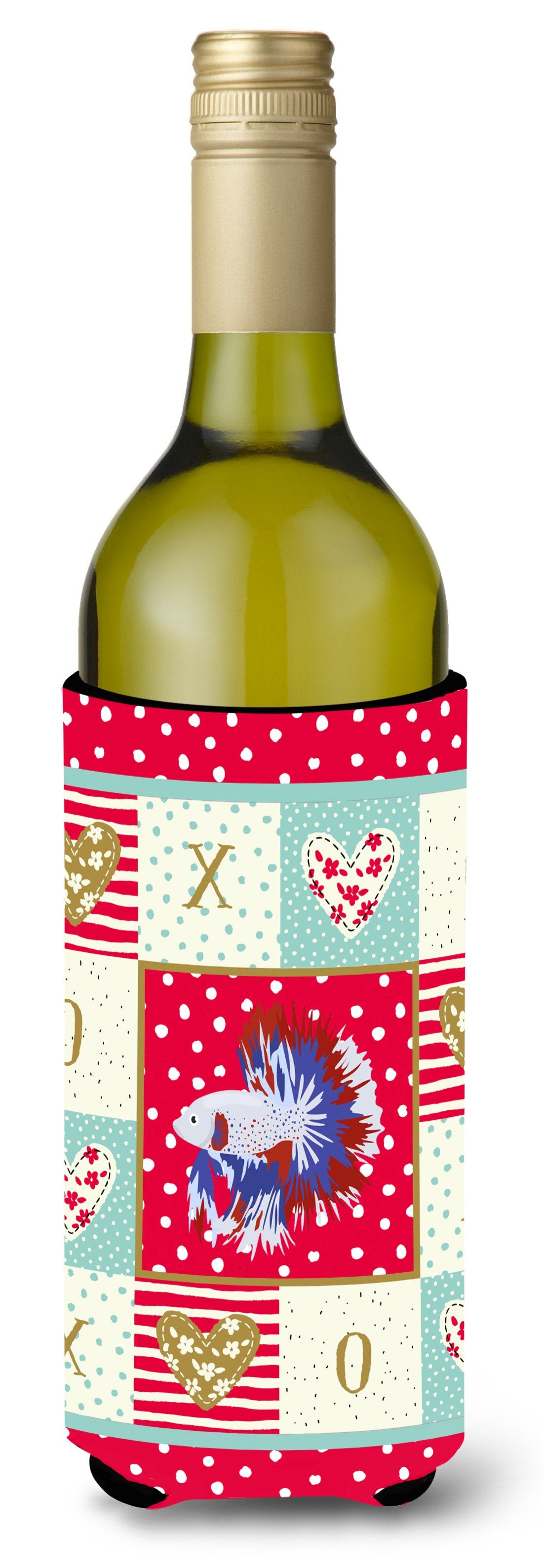 Comb Tail Betta Love Wine Bottle Hugger CK5483LITERK by Caroline&#39;s Treasures