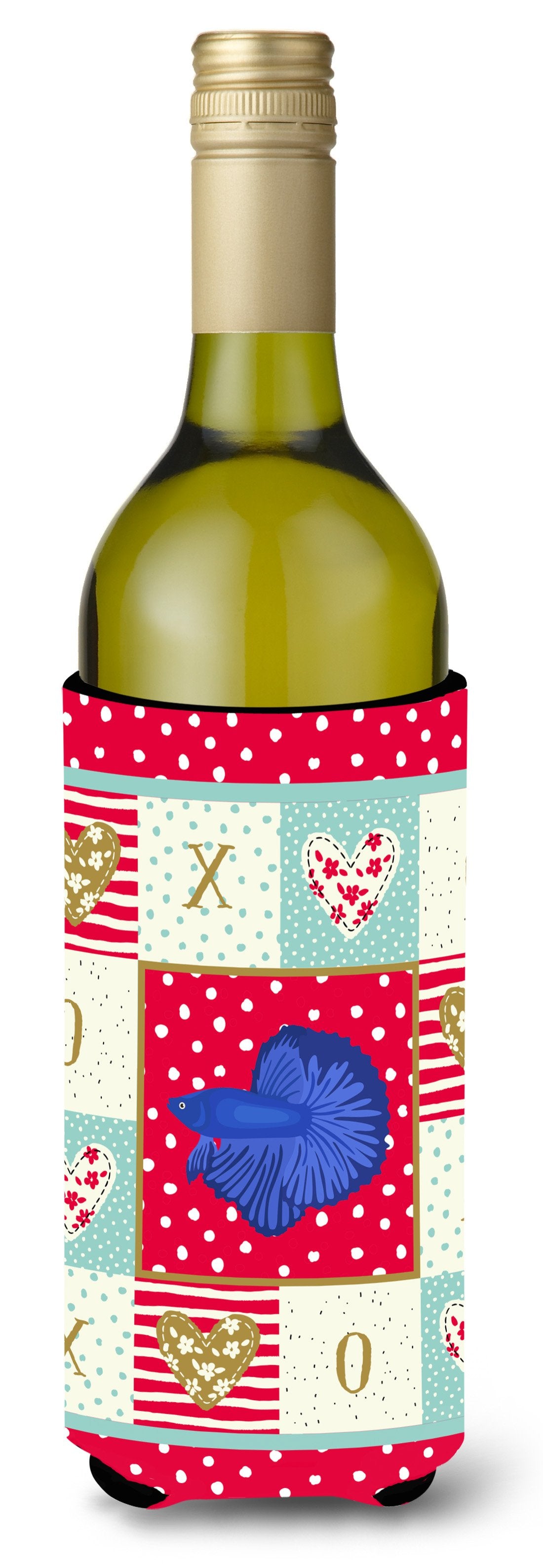 Super Delta Tail Betta Love Wine Bottle Hugger CK5493LITERK by Caroline's Treasures