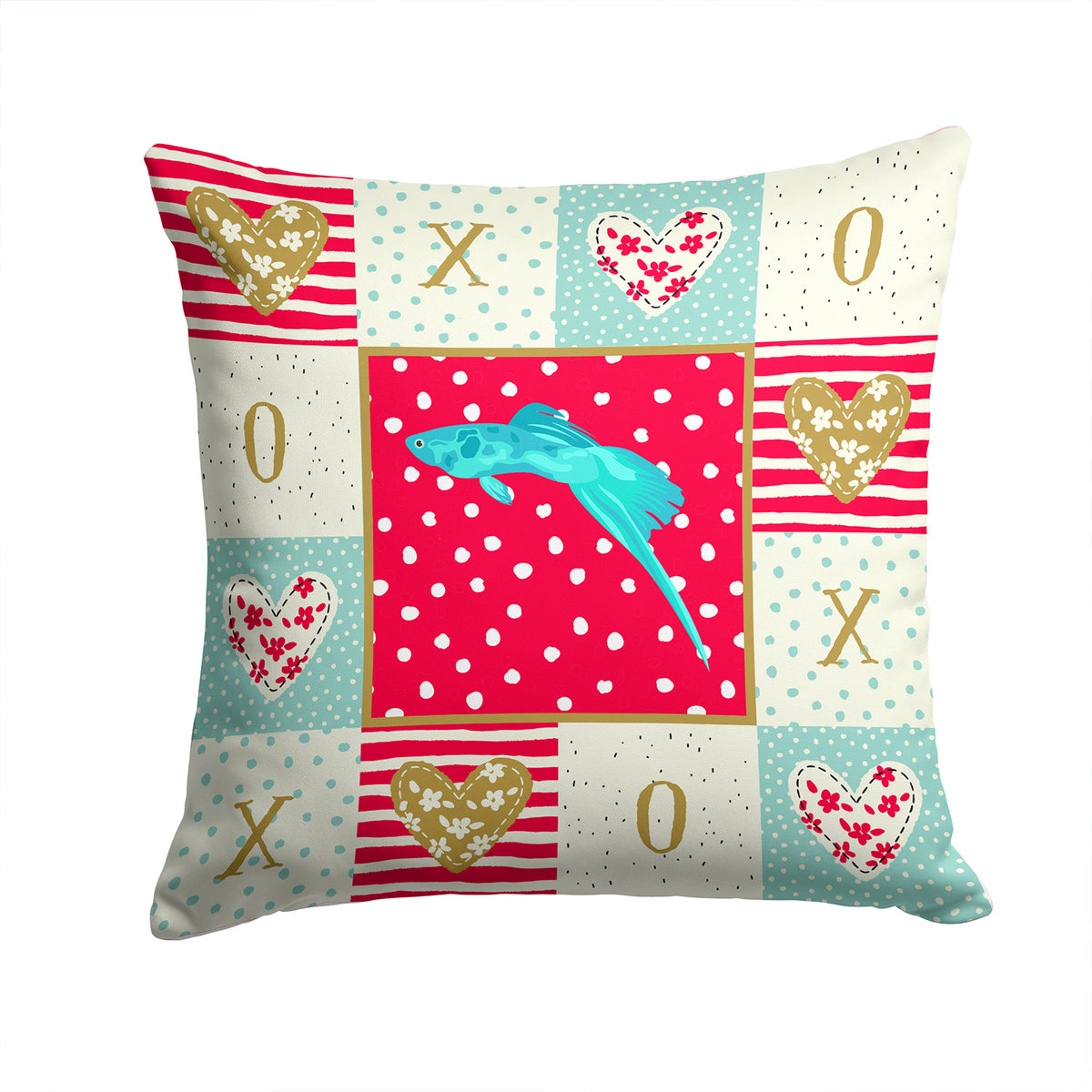 Sword Tail Guppy Love Fabric Decorative Pillow CK5498PW1414 - the-store.com