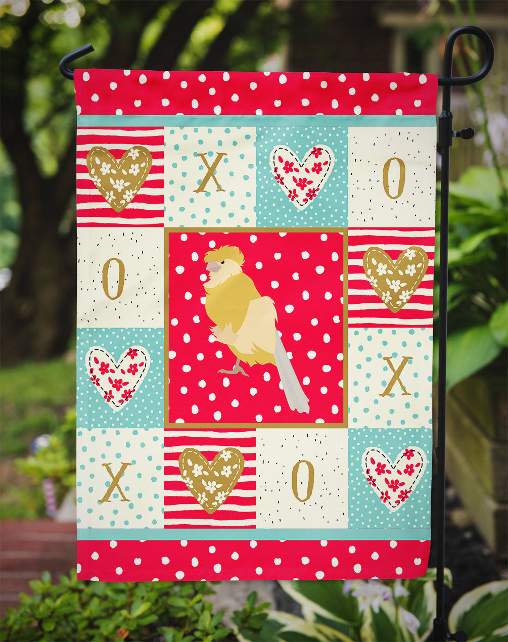 French Curly Canary Love Flag Garden Size CK5502GF