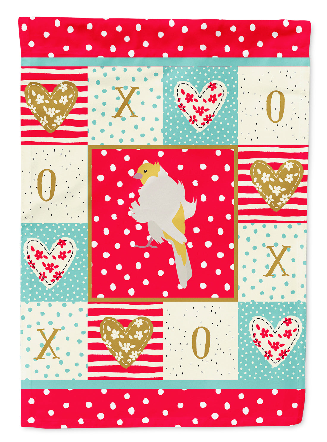 Parisian Trumpeter Canary Love Flag Canvas House Size CK5507CHF  the-store.com.