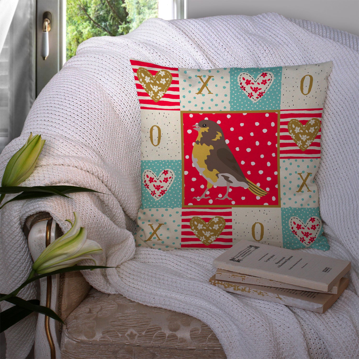 Spanish Canary Love Fabric Decorative Pillow CK5508PW1414 - the-store.com