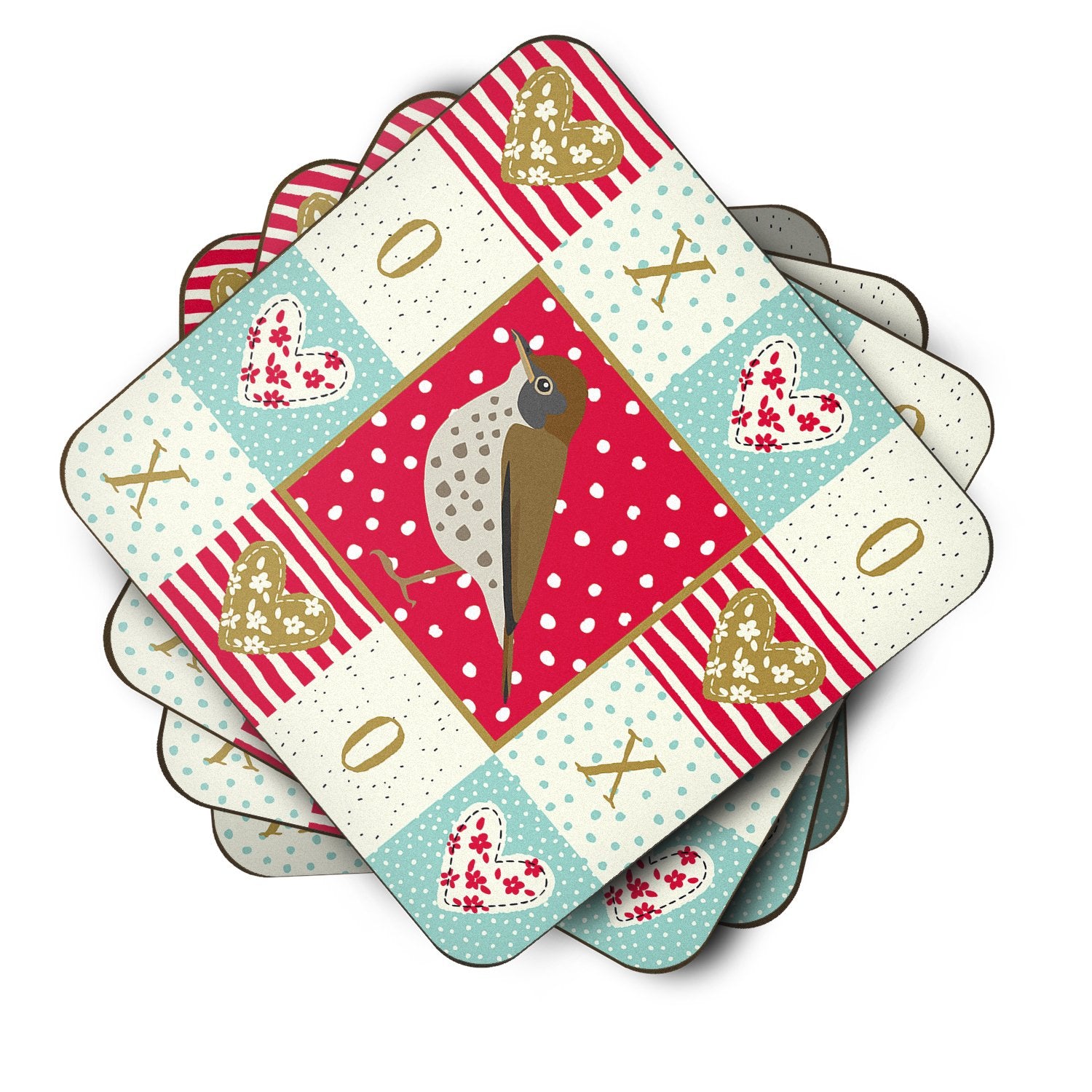 Caroline's Treasures Thrush Love Coasters - Set of 4 Lightweight Foam, Absorbent Drink Coasters CK5516FC