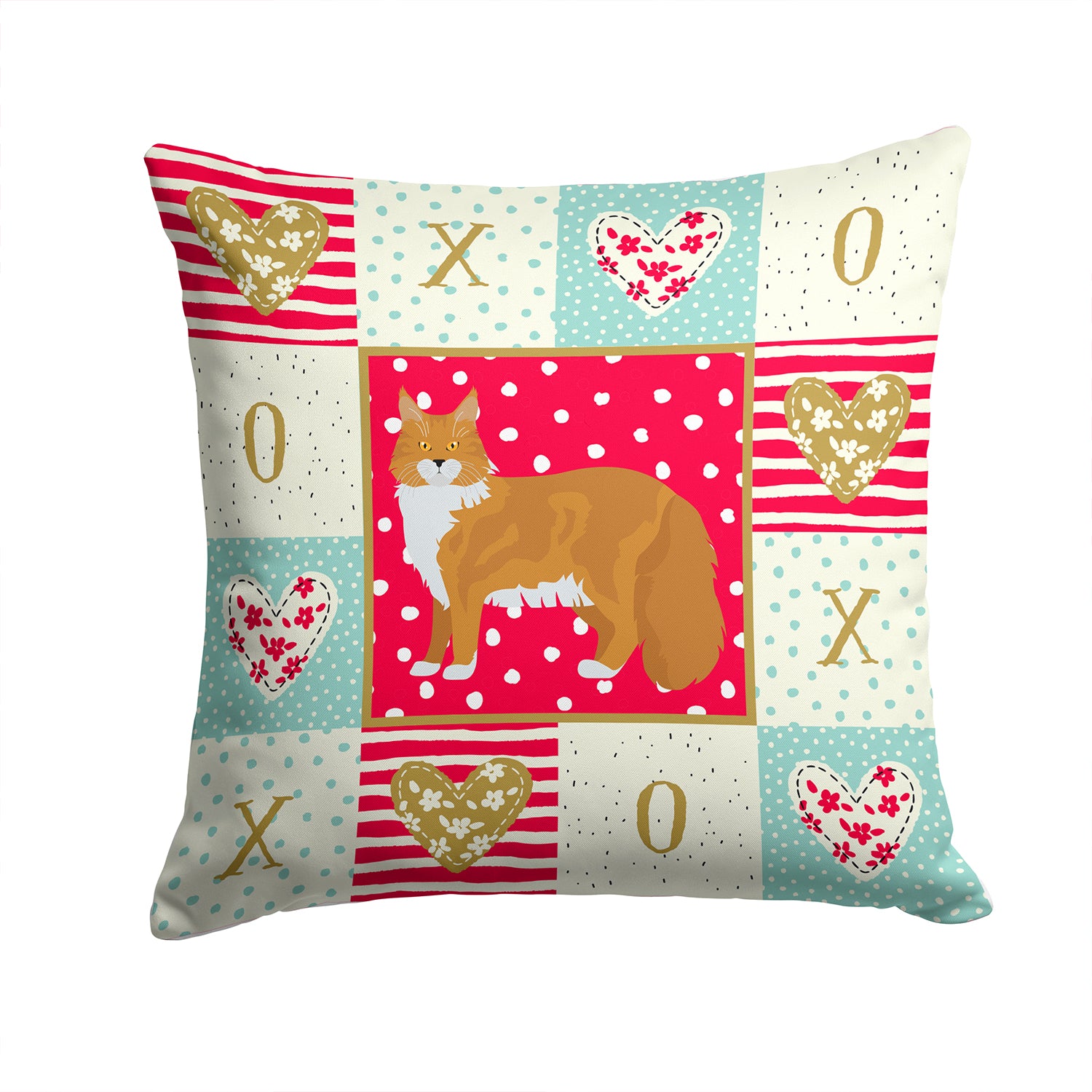 Maine Coon #1 Cat Love Fabric Decorative Pillow CK5642PW1414 - the-store.com