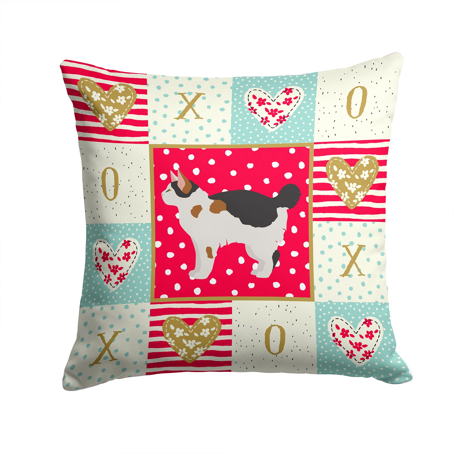 Manx #3 Cat Love Fabric Decorative Pillow CK5648PW1414 - the-store.com