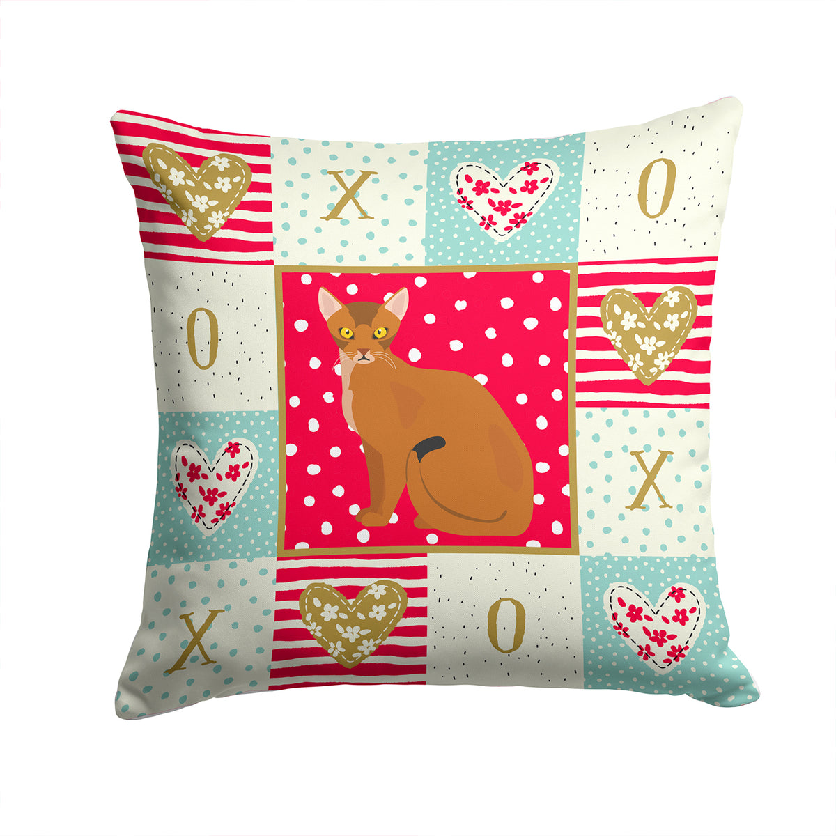 Abyssinian Cat Love Fabric Decorative Pillow CK5733PW1414 - the-store.com