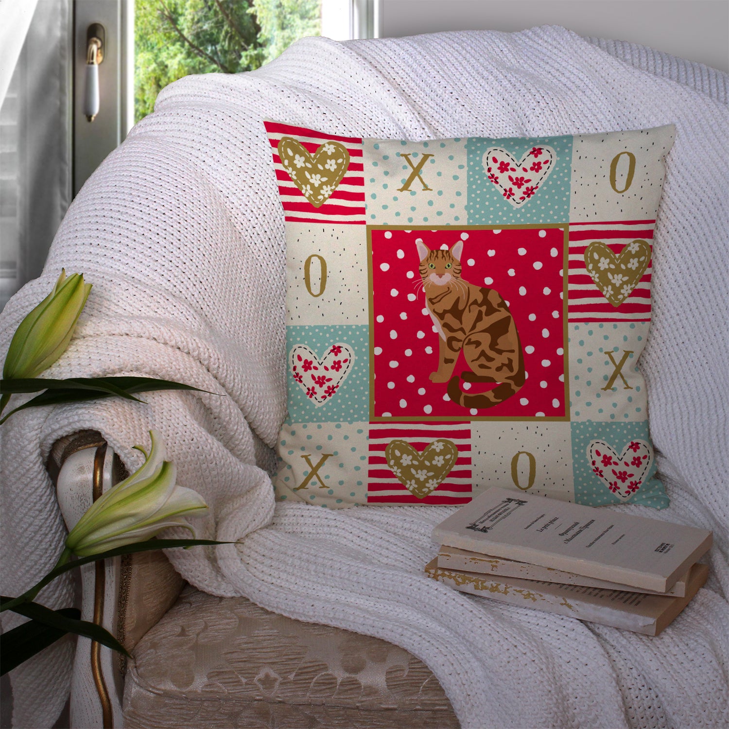 Bengal Cat Love Fabric Decorative Pillow CK5741PW1414 - the-store.com