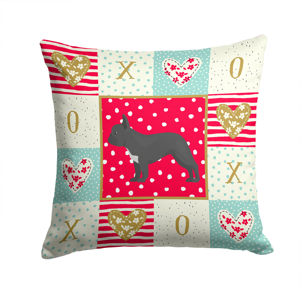 French Bulldog #1 Love Fabric Decorative Pillow CK5835PW1414 - the-store.com