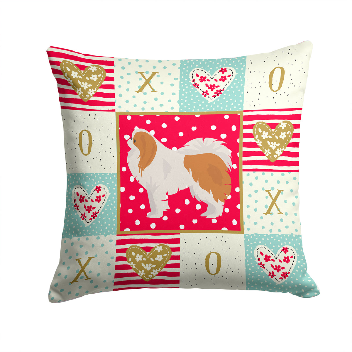 Japanese Chin #1 Love Fabric Decorative Pillow CK5848PW1414 - the-store.com