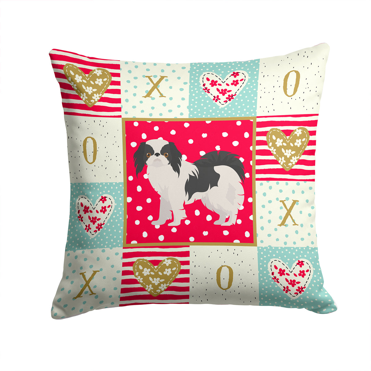 Japanese Chin #2 Love Fabric Decorative Pillow CK5849PW1414 - the-store.com