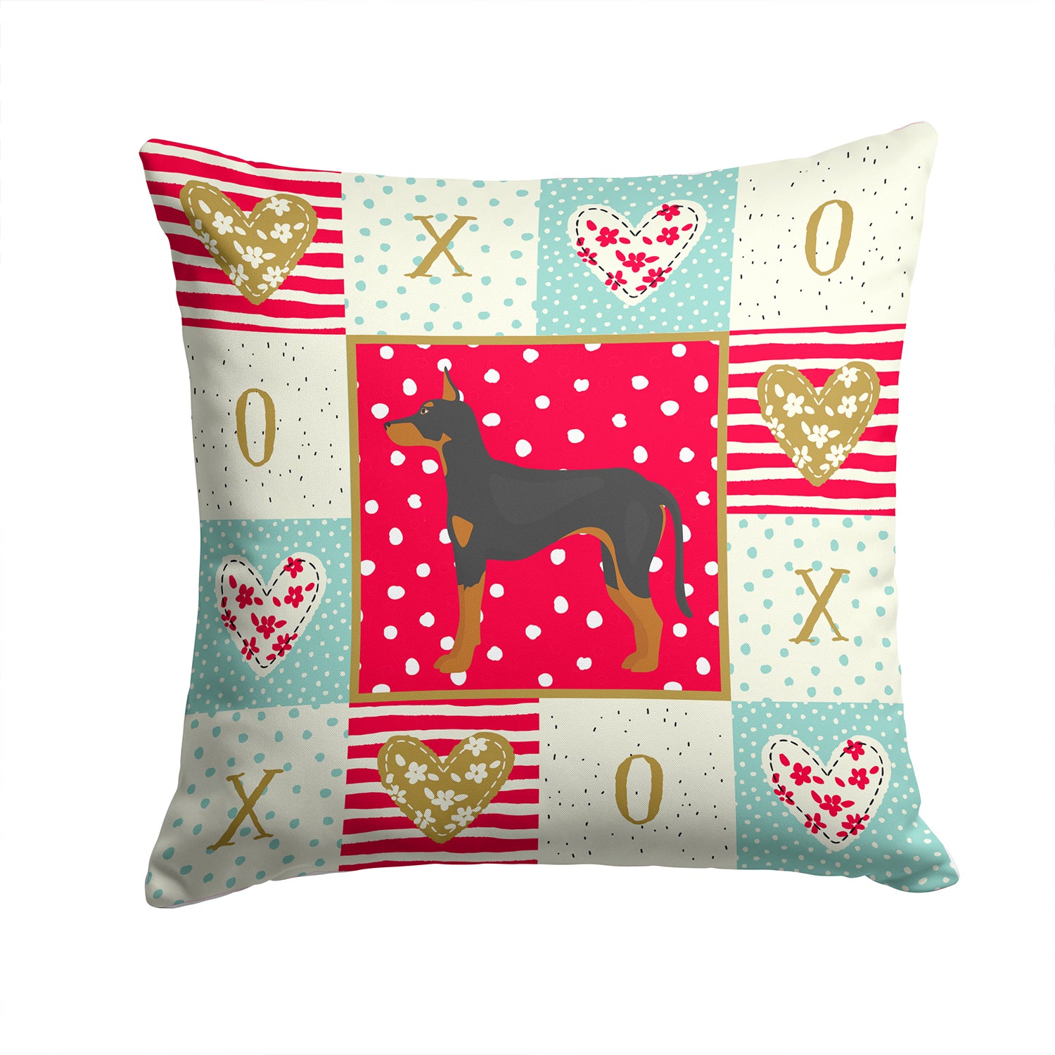Manchester Terrier Love Fabric Decorative Pillow CK5862PW1414 - the-store.com