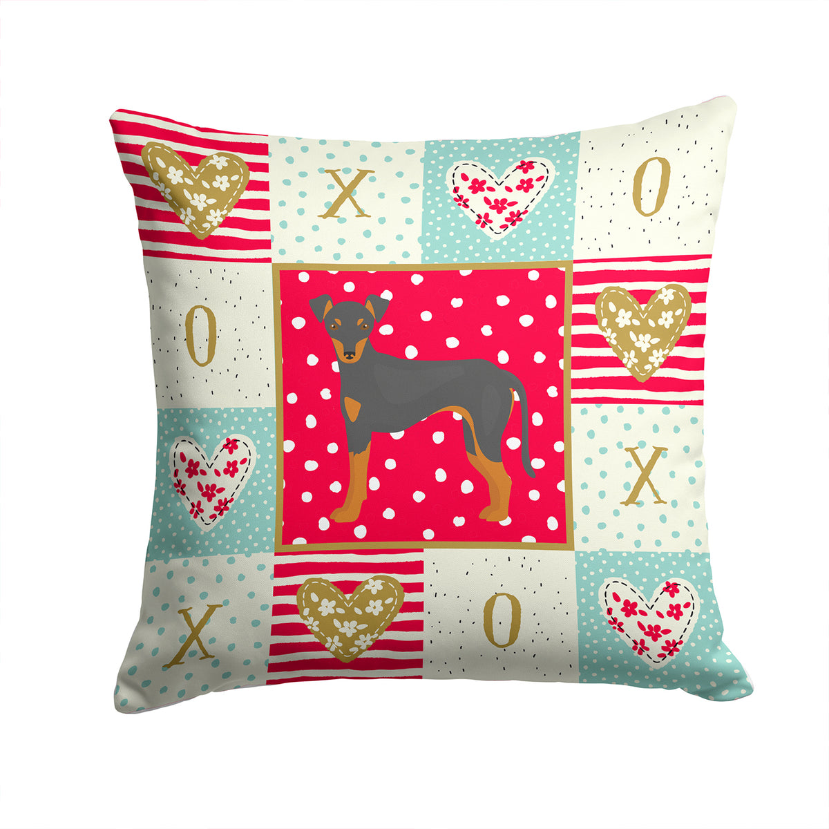 Manchester Terrier #2 Love Fabric Decorative Pillow CK5863PW1414 - the-store.com