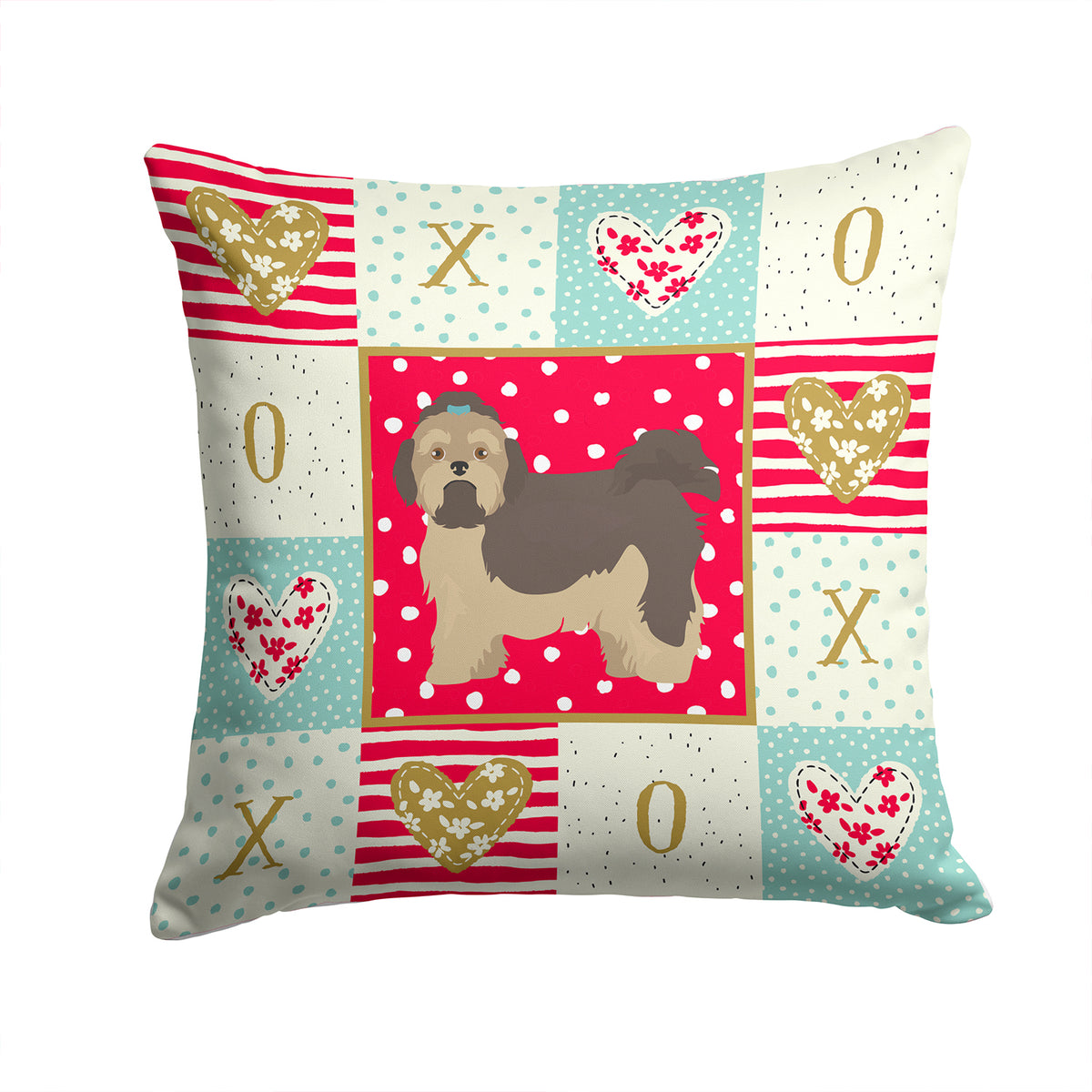 Russian Lapdog Love Fabric Decorative Pillow CK5888PW1414 - the-store.com