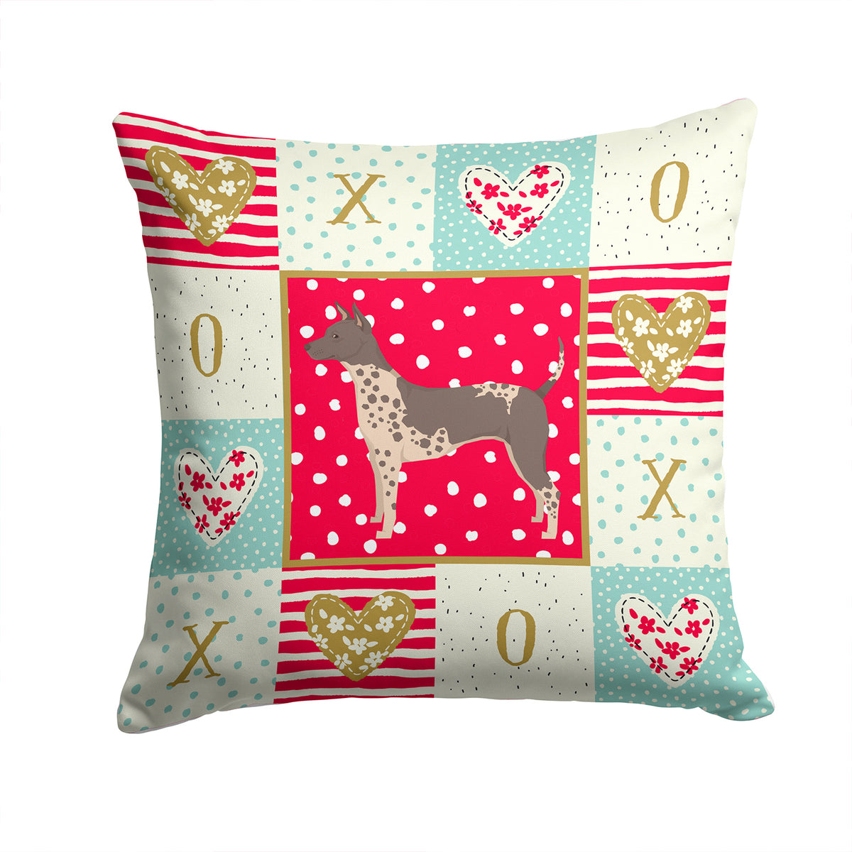 American Hairless Terrier Love Fabric Decorative Pillow CK5904PW1414 - the-store.com