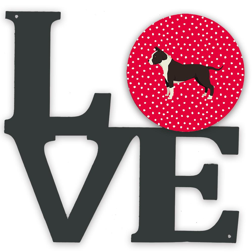 American Staffordshire Terrier Love Metal Wall Artwork LOVE CK5905WALV by Caroline&#39;s Treasures
