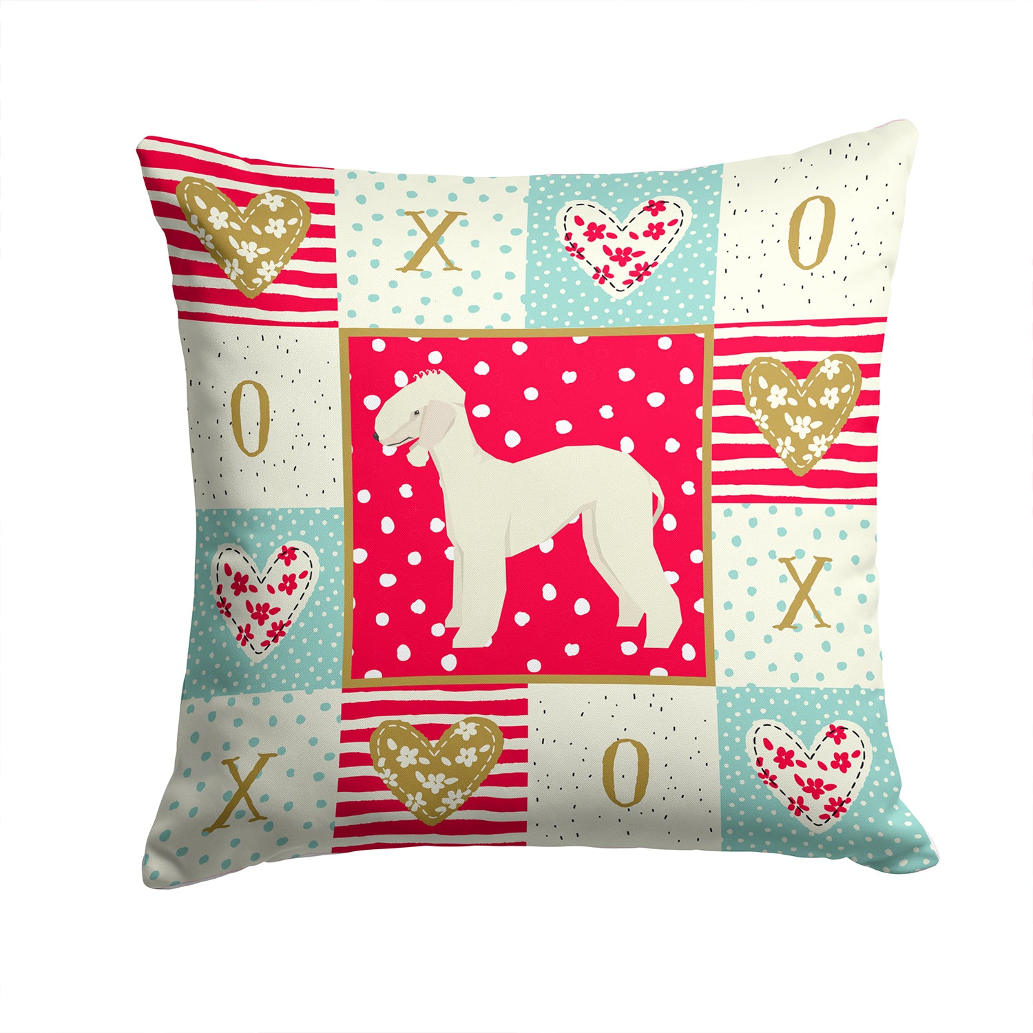 Bedlington Terrier Love Fabric Decorative Pillow CK5910PW1414 - the-store.com