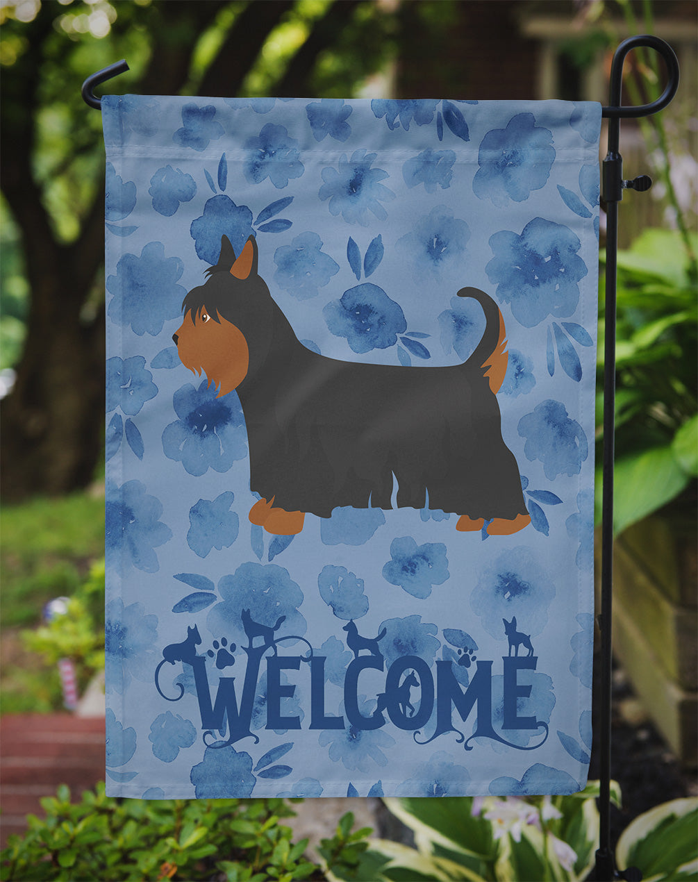 Australian Silky Terrier Welcome Flag Garden Size CK5966GF